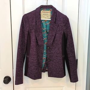 Anthropology Cartonnier purple blazer size 2 (fits like a size 4)